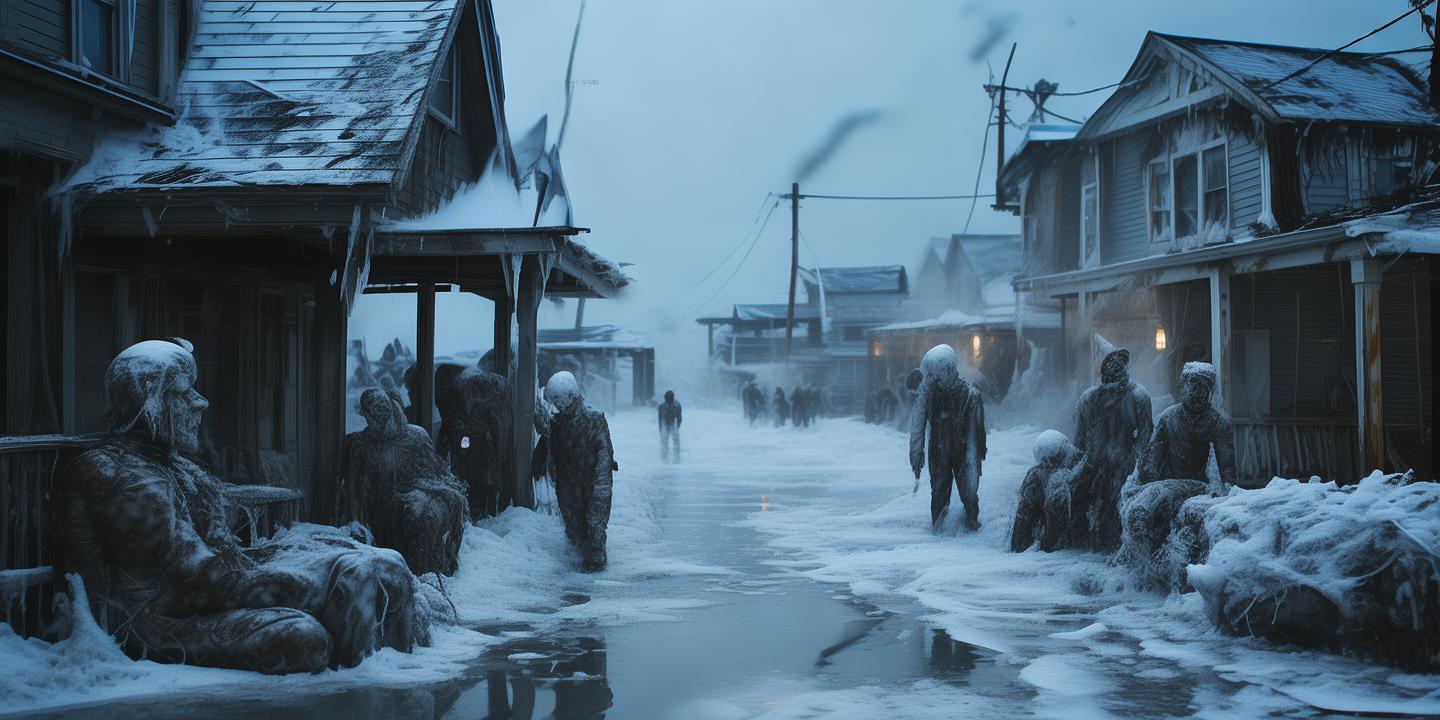 布鲁克斯县人体冷冻基地泄漏:液氮洪水肆虐,小镇被淹没,未来人解冻腐烂
